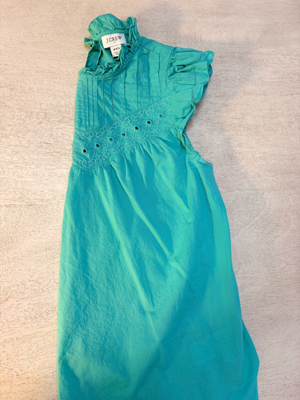 J. Crew Factory Teal Eyelet Tunic Top